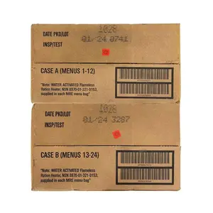 Genuine US Military MRES (Meals Ready-to-Eat) A, B, AND A&B CASES - INSPECTION DATE: JAN 2024 OR NEWER