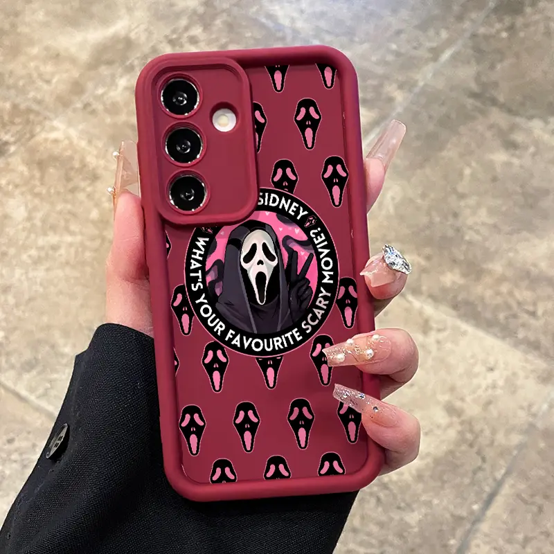 Smartphone Casing for Samsung S22/S23/S24 Ultra Plus, S25 Devices - Handheld Cellphone Cover with Ghostly Greeting Design, Advanced Fashion Gift, Anti-Scratch, Shockproof TPU Bumper, Drop-Proof Protection
