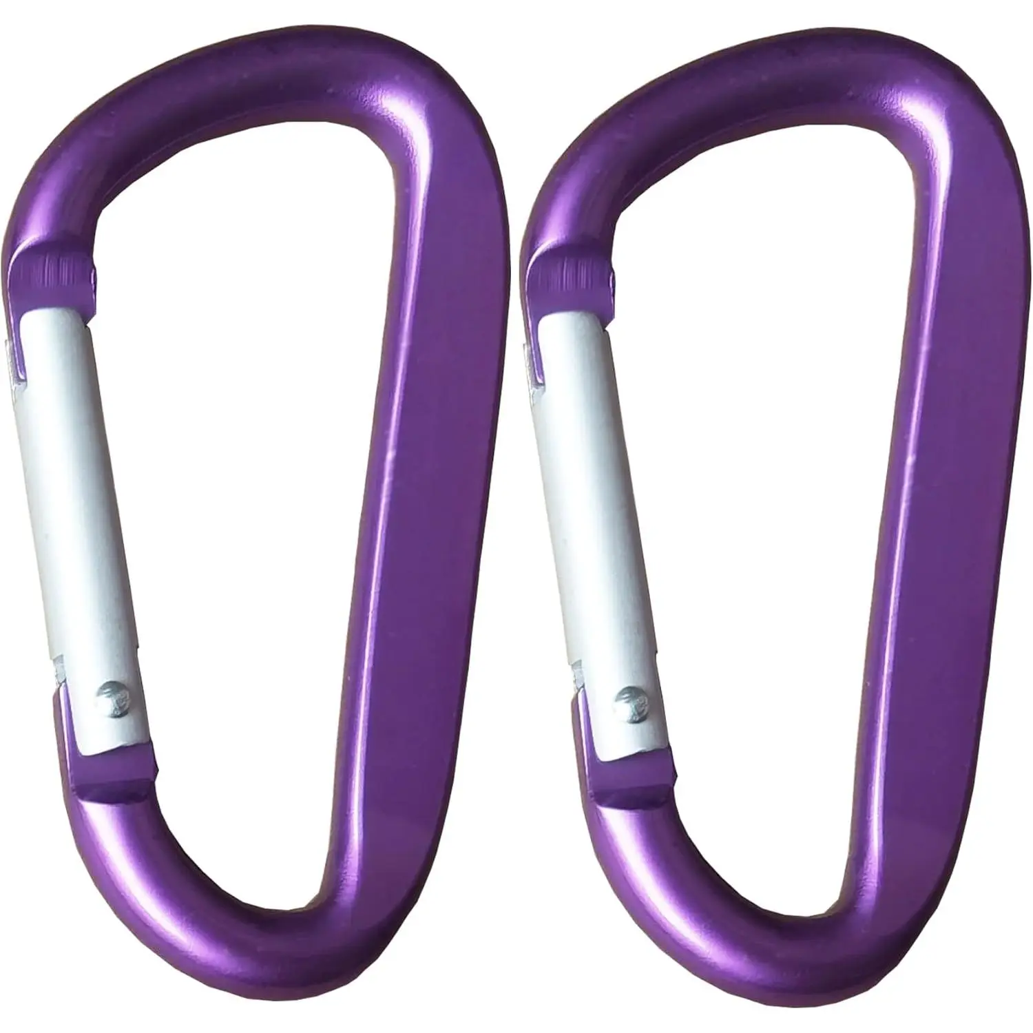 2-Pack Colorful 3" Aluminum Alloy D-Ring Carabiner Clip, Unisex Adults' Spring Snap Hook Keychain Accessory, Lightweight Multifunctional Outdoor Tool for Hiking, Traveling