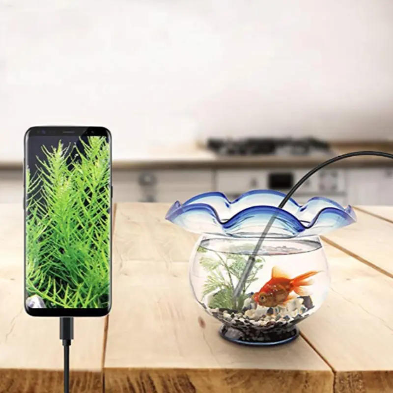 Three-In-One Endoscope Camera with Light, Portable, Compact, Snake Inspection Scope, C-Shaped Endoscope, Compatible with Android & iOS Smartphones, Visibility