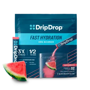 DripDrop Watermelon Electrolyte Powder, 8 oz sticks, 32 count DripDrop Watermelon Electrolyte Powder, 8 oz sticks, 32 count