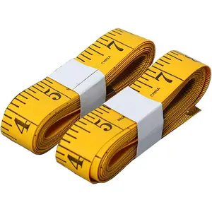 120 Inches/300Cm Soft Tape Measure, Pocket Measuring Tape for Sewing Tailor Cloth Body Measurement, Yellow 2-Pack SumVibe