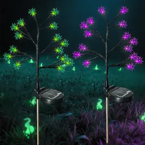 Halloween Solar Pathway Light, 15/30 LED Lights, Bat Garden Decorative Lamp for Home Yard Halloween Party Decoration
