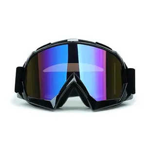 Windproof, Anti-Scratch, Dustproof Motorcycle & Ski Riding Goggles with Colorful Lenses