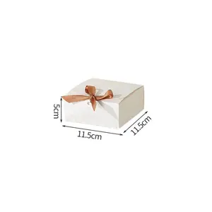 1/5pcs Paper Gift Box Kraft Paper Gift Packaging Box with Bow Candy Chocolate Present  Packing Boxes Baby Shower Gift for Guests