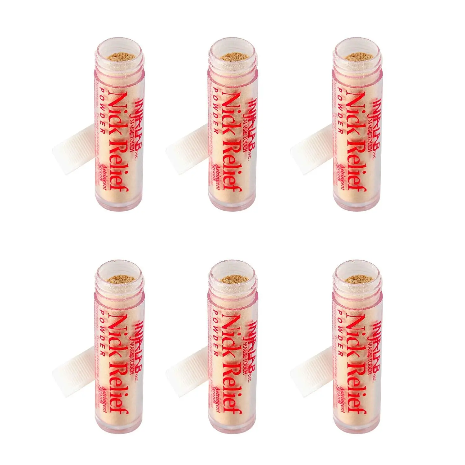 Infalab Styptic Powder, Fast-Acting Cosmetic for Nick Relief on Shaving & Manicure Cuts, 6-Count Multi-Pack for Emergency Use, Youth, Fast Relief, Cuts & Nicks, Everyone, Apply Quickly, Compact Packaging, Convenient On-The-Go Use, Ferric Subsulfate 40%, B