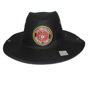US Marines Black Military Hunter Hat with 3D Embroidered Logo for Men