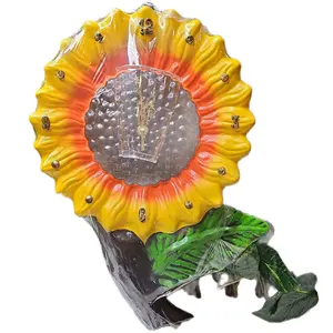 Sunflower Ceramic Figurine with Green Leaves and Yellow Petals for Home Decor 17" de grande  x 11" ancho