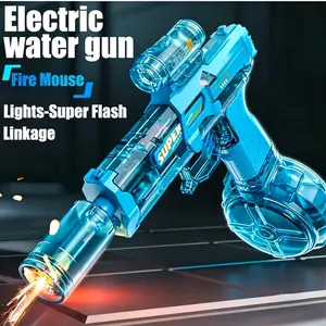 Electric Flame Water Blaster, Pulse Jet Squirt Gun with LED Flash Light, USB-C Rechargeable, 32 Ft Long Range, Water Toy for Kids & Adults, Waterblaster