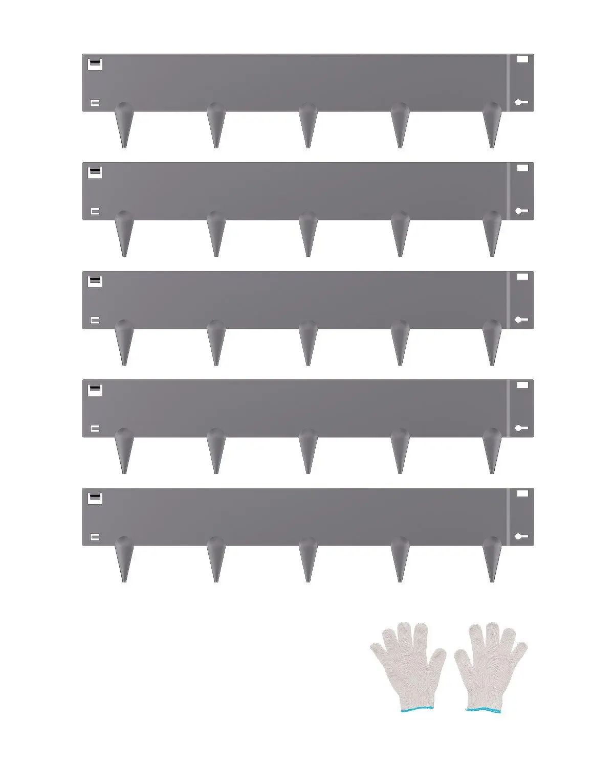 【Summerfinds】Galvanized Steel Landscape Edging Barrier - 5 Packs, 39x5in, Rust-Resistant, Dark Gray for Flowerbed Decoration & Aesthetic Garden Raised Beds