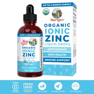 MaryRuth's Organic Liquid Ionic Zinc Drops - Unflavored - Immune Support - Zinc Sulfate - 40 Day Supply - Skin Health - Vegan - Gluten Free