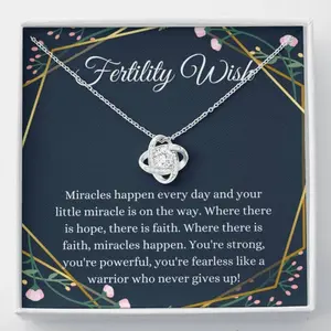 Wife Friend Necklace Fertility Wish Gift for Infertility IVF Miscarriage Support Gifts for Women's Fertility Journey