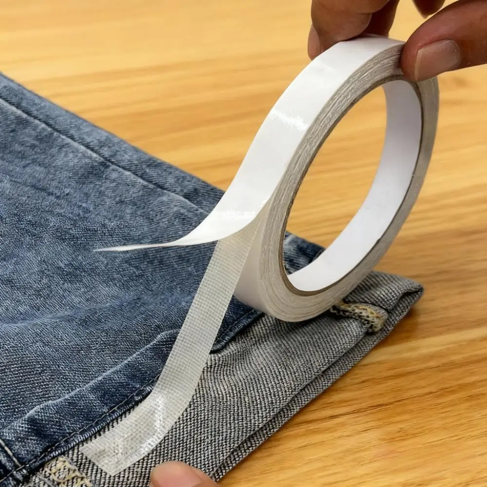 Iron-On Hem Tape - Double Sided Fusible Bonding Web - No Sew Fabric Adhesive Roll for Hemming Jeans, Pants, Curtains, and DIY Crafts - Extra Long 1cm x 10m (White)