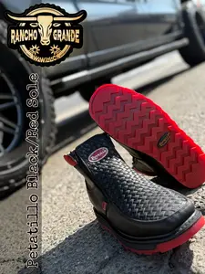 Zapato Botin Bota Boots Petatillo Black Red/Sole