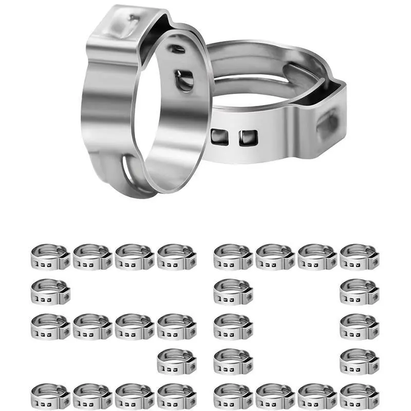 304 Stainless Steel Multi-Size PEX Cinch Clamp Rings - 1/2" & 3/4" Combo Kit with Installation Tool, All-Season Secure Multi-Size Adapter Pipe Clamps for Plumbing Projects, PEX Pipes, Hose Fittings, Pipe Fittings