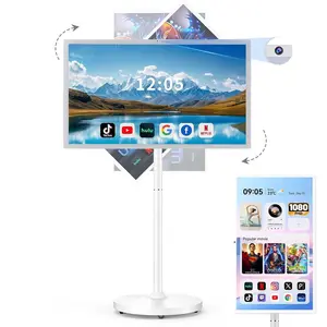 32" Portable Smart TV on Wheels – 2026 New FHD Touchscreen Android 13 TV Tablet, 8GB+128GB, Wireless Movable Display, WiFi, Google Play, Home Entertainment, Gift Idea