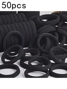 50pcs Polyester Hair Rollers, High Elastic Fabric Ponytail Clips, Perfect for Women and Girls, Fashionable Hair Accessories