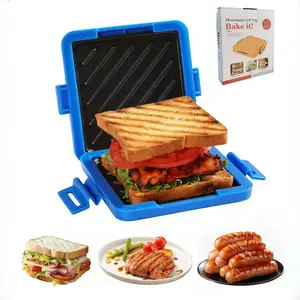 Toastie Maker Microwave Grill Sandwich Toaster 3 Minute Grilled Cheese Crispy Panini Press Dishwasher Safe for Office Home Travel School Dorms Quick Delicious Grilling Non-Stick Compact Portable Design