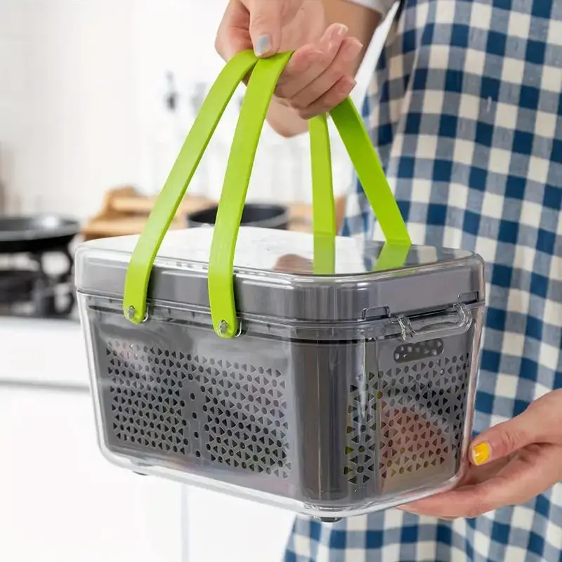 Vegetable Chopper, 1 Set Multifunctional Manual Vegetable Fruit Cutter with Container, Household Potato Slicer, Kitchen Utensils & Gadgets
