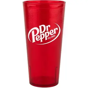 Dr Pepper 24oz Cups Classic Red Tumblers Durable Dishwasher Safe BPA Free Made in the USA Drinkware Reusable Mexican