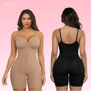 BBEUU Seamless Tummy Control Bodysuit | Zipper Front Butt & Breast Lifting Shapewear, Open Crotch Design for Convenience, Adjustable Straps All Day Breathable Shaper