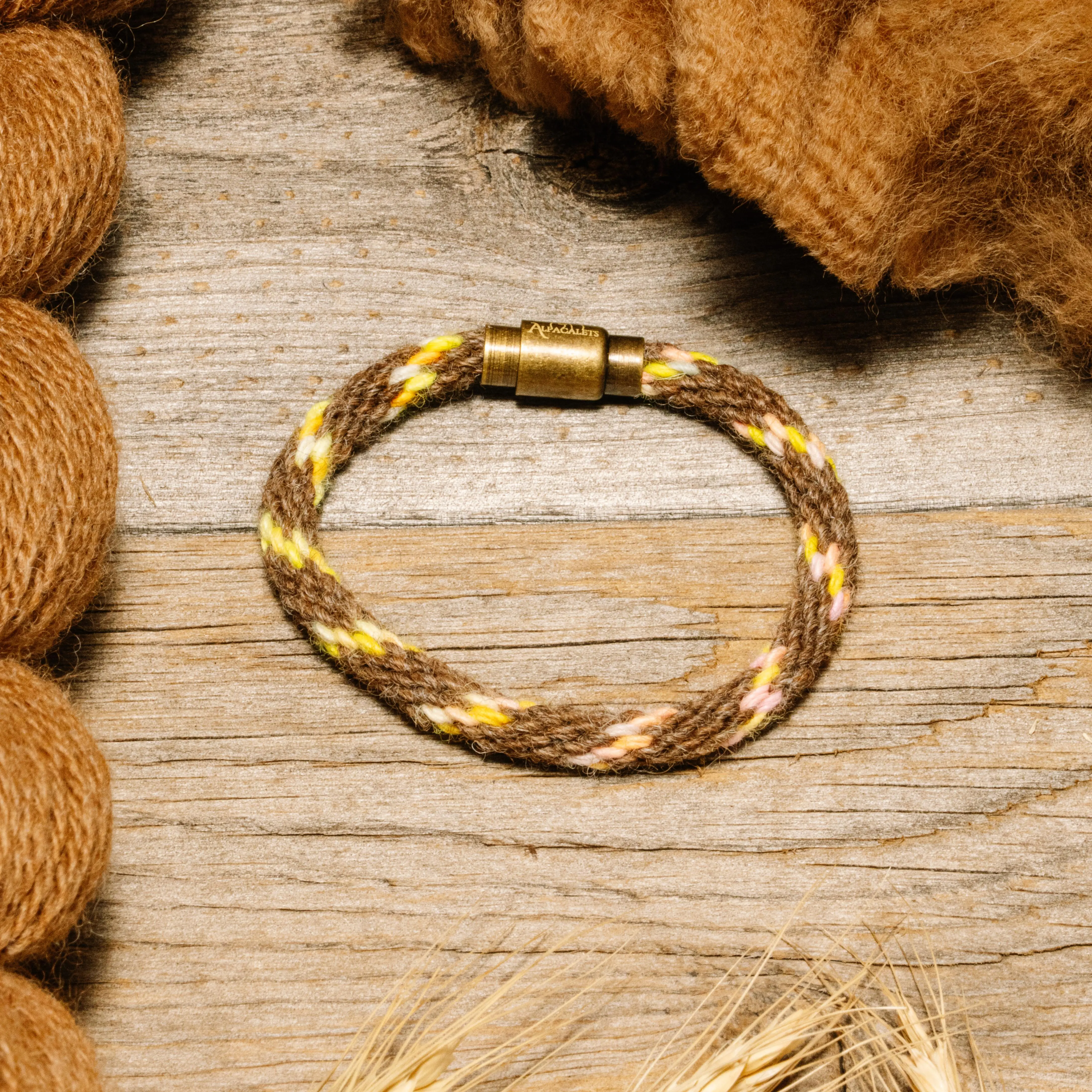 Canyon Spark Natural Earth Hues Bracelet with Golden Brass Clasp Single Piece