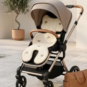 Breathable Stroller Seat Cushion, Comfortable Fabric Baby High Chair Backrest Pad, Portable Infant Carrier Mat for Summer Travel