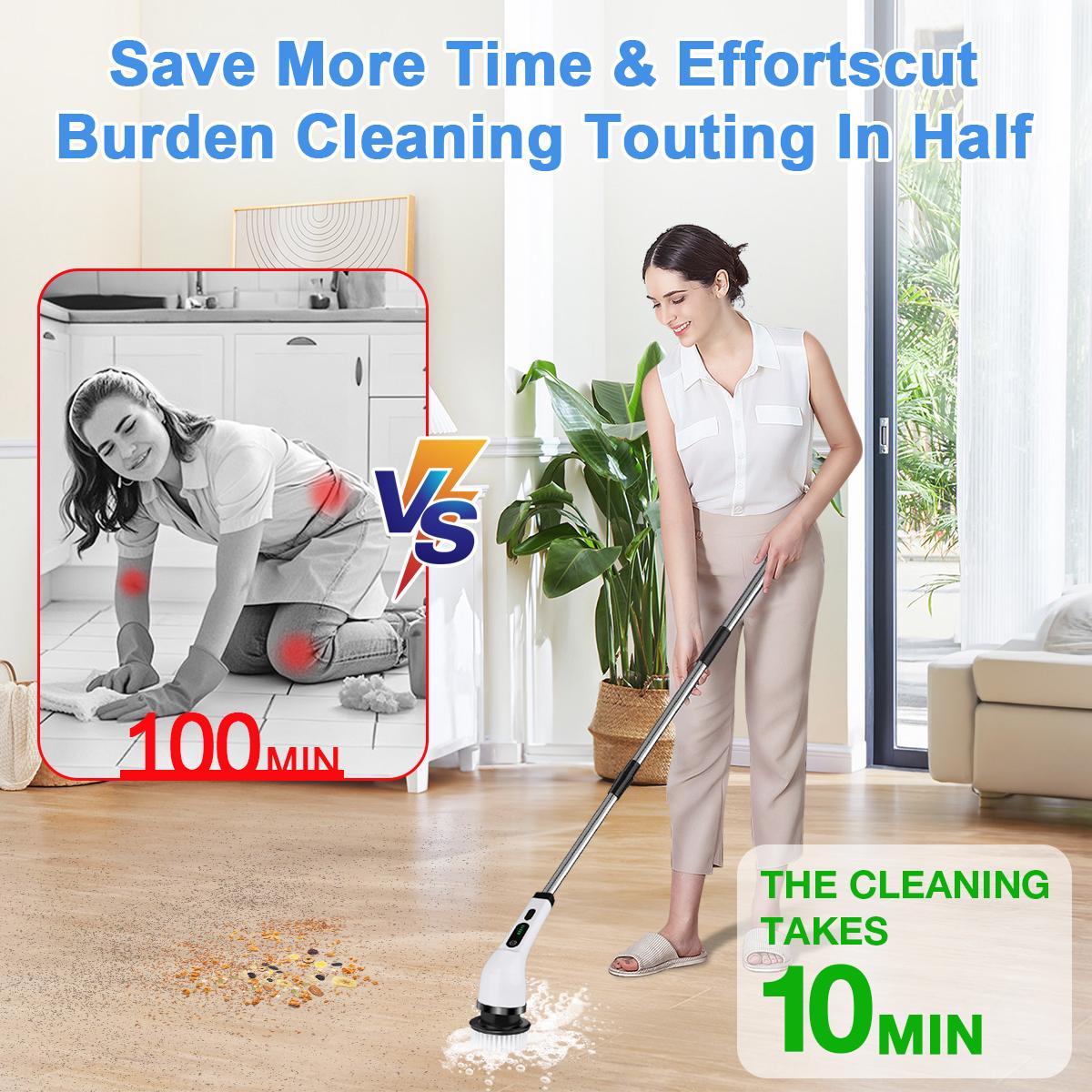 2026 New Electric Spin Scrubber — Cordless Design, IPX7 Waterproof Rating, Multi-Surface Versatility; Ultra-Long Battery Life, Adjustable Speed, Extendable Handle; A Multifunctional Cleaning Kit Designed Specifically for Bathrooms and Kitchens.