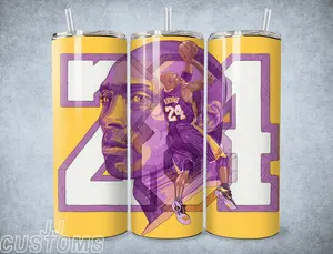 Basketball Kobe  20oz Tumbler with Straw, BPA Free, Lightweight, and Portable Bottle Classic Water Bottles Stainless Cup