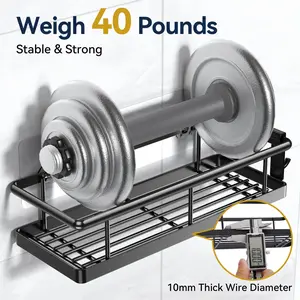 Punch-Free Clear Adhesive Storage Hooks | Waterproof Heavy Duty for Shower Caddies