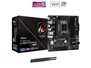 ASRock B760M PG Lightning WiFi LGA 1700 Intel B760 Micro ATX Motherboard
