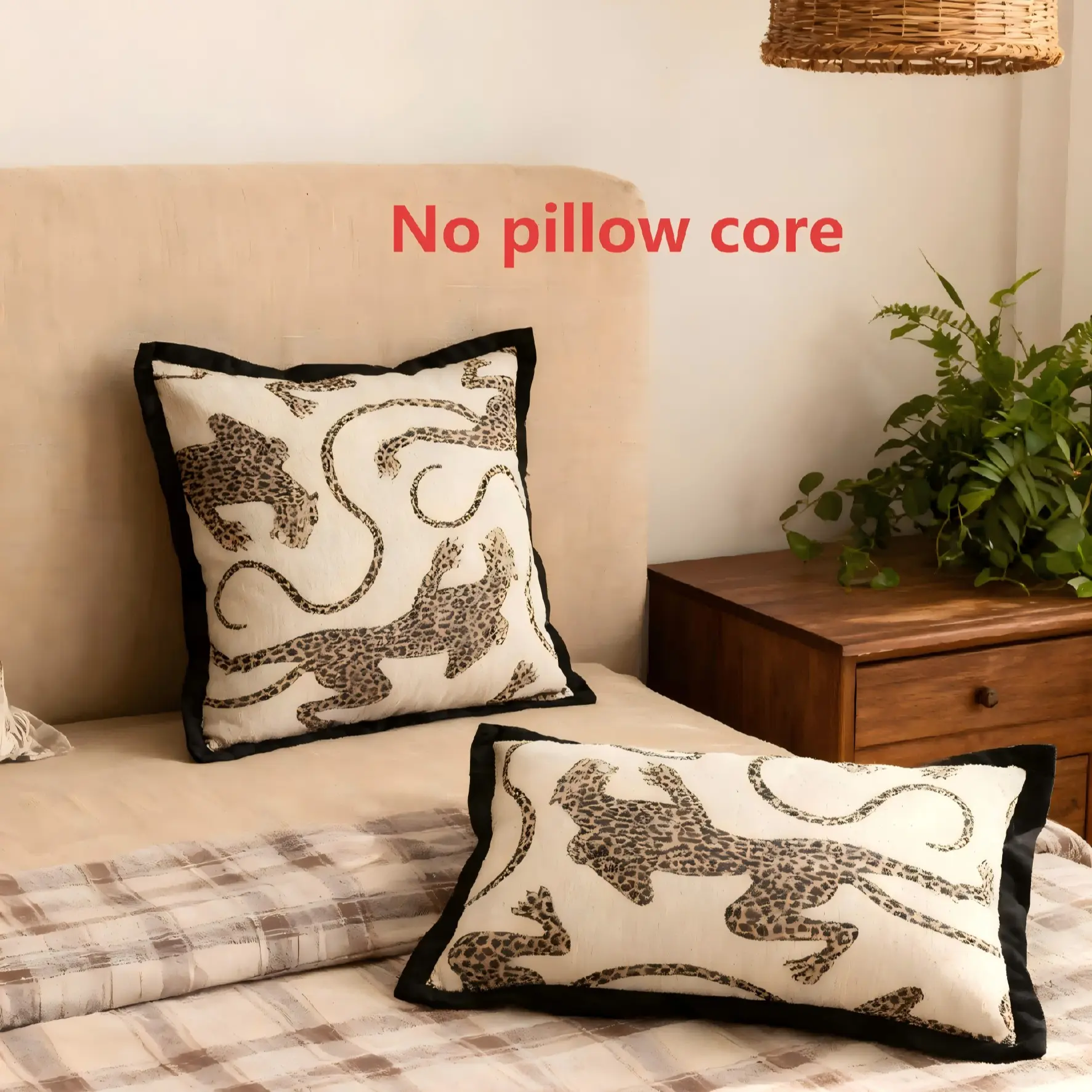 Leopard Pattern Chenille Pillow Cover, Cushion Covers, Home Textile, Modern Nordic Decorative Throw Cushion for Home Sofa & Bedroom, Universal Size 30x50cm & 45x45cm, Bedroom Accessories