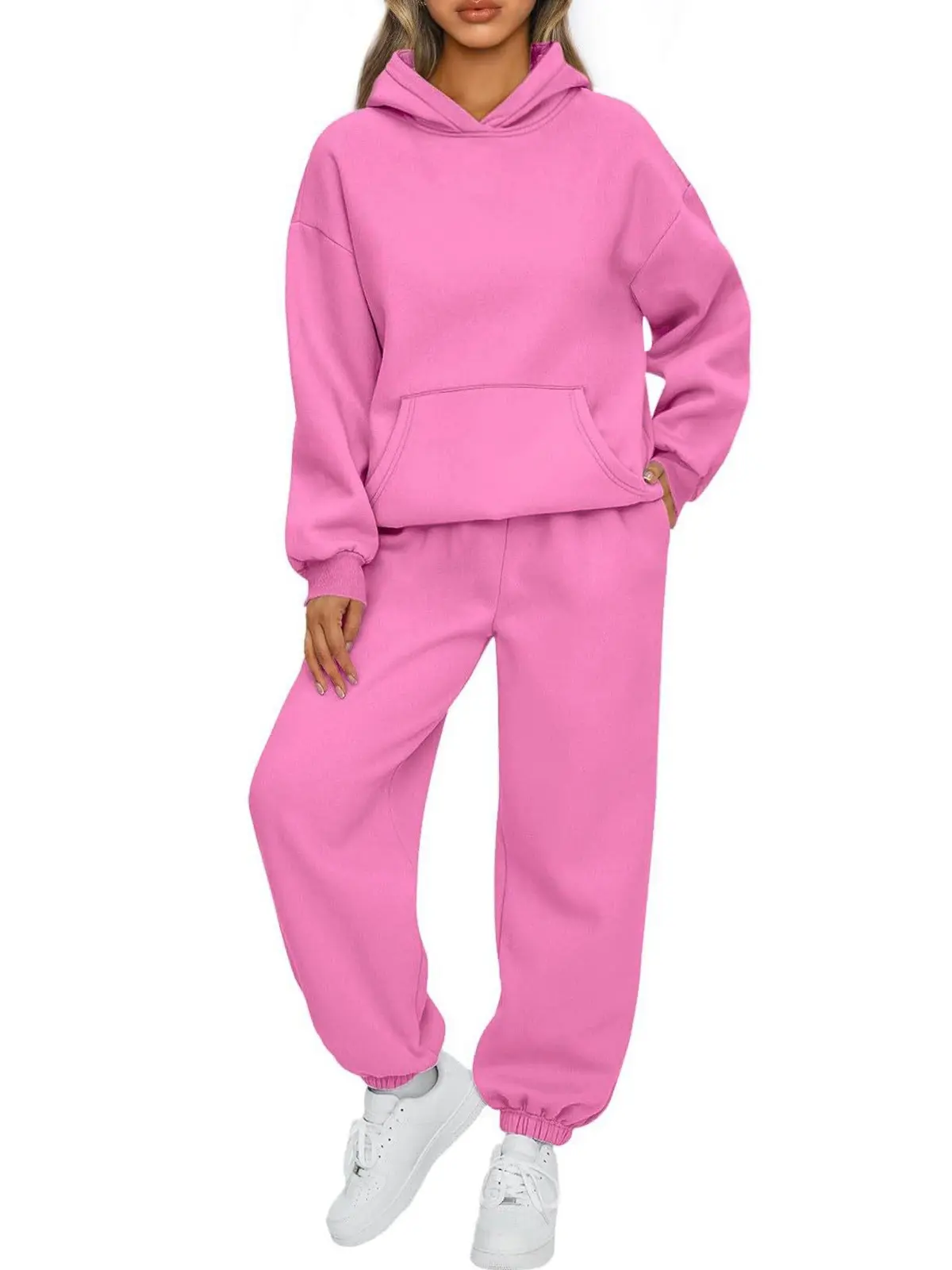 Attraco Womens 2 Piece Outfits Lounge Hoodie Sweatsuit Sets Oversized Sweatshirt Baggy Fall Fashion Sweatpants Tracksuit Set Casual Fabric 2025 Fallfreshness
