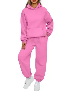 Attraco Womens 2 Piece Outfits Lounge Hoodie Sweatsuit Sets Oversized Sweatshirt Baggy Fall Fashion Sweatpants Tracksuit Set Casual Fabric 2025 Fallfreshness