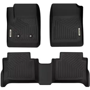 YITAMOTOR Floor Mats Fit for 2015-2022 Chevy Colorado Crew Cab/GMC Canyon Crew Cab, Unique Black TPE All-Weather Guard Includes 1st and 2nd Row: Front, Rear, Full Set Liners