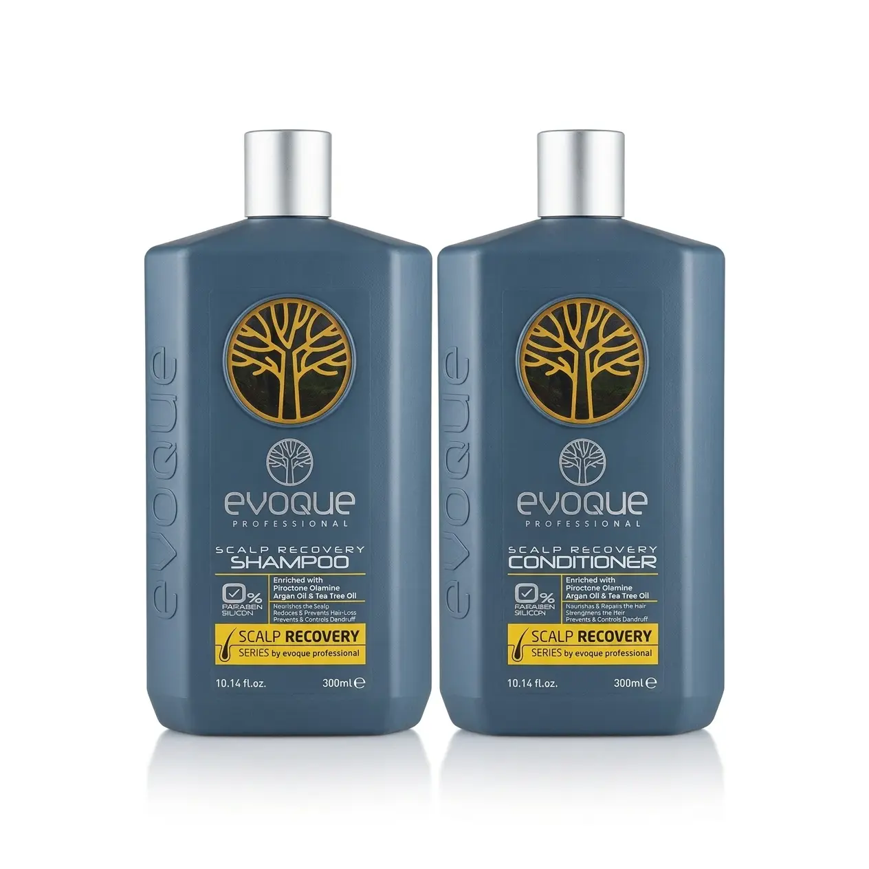 Evoque Scalp Shampoo & Conditioner Bundle 300ml Each Tea Tree & Argan Oil Gentle Cleansing Soothing Haircare