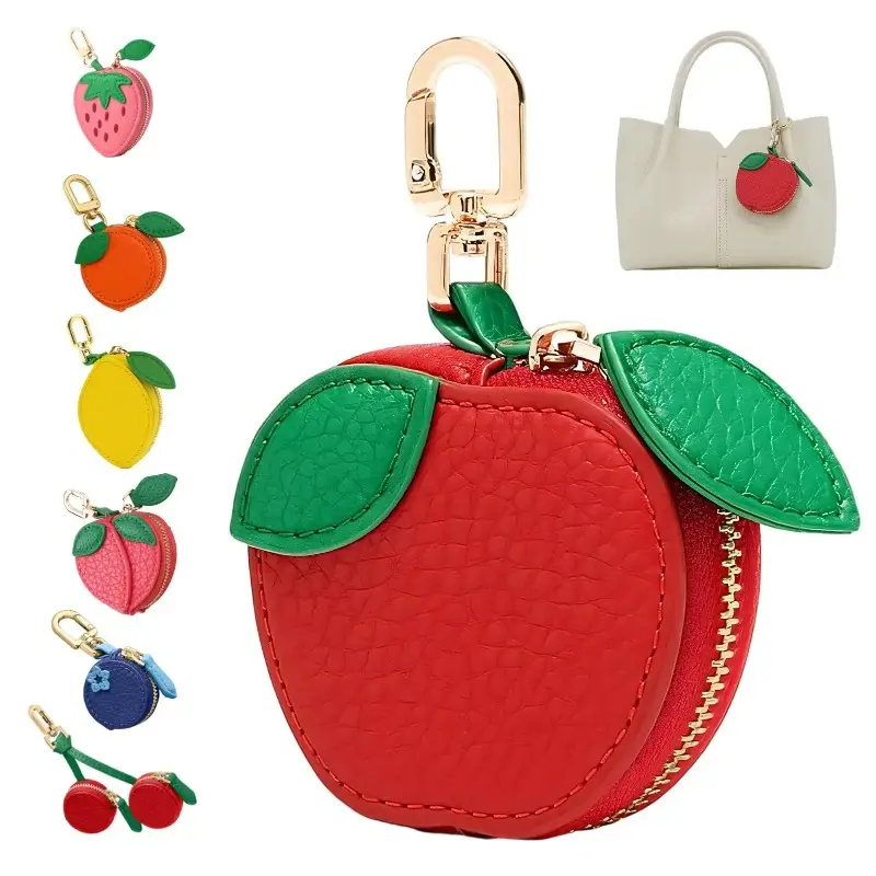 Lightweight Unisex Fruit Shapes Bag Charm Kawaii Keychain Accessory for Gym Bags Purses Cute Fruit Bag Pendant Stylish Trendy Gift Idea