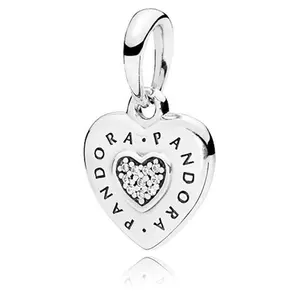 PANDORA Signature Heart Pendant - Clear CZ - 397376CZ