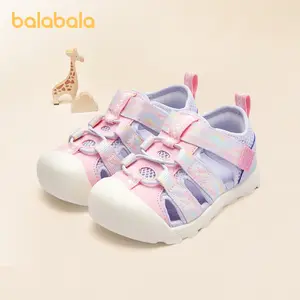 Balabala children's shoes children's sports sandals boys girls shoes breathable 2025 summer new wrap toes shoes non-slip Footwear Comfortable Quick drying barefoot toe protection wide toe