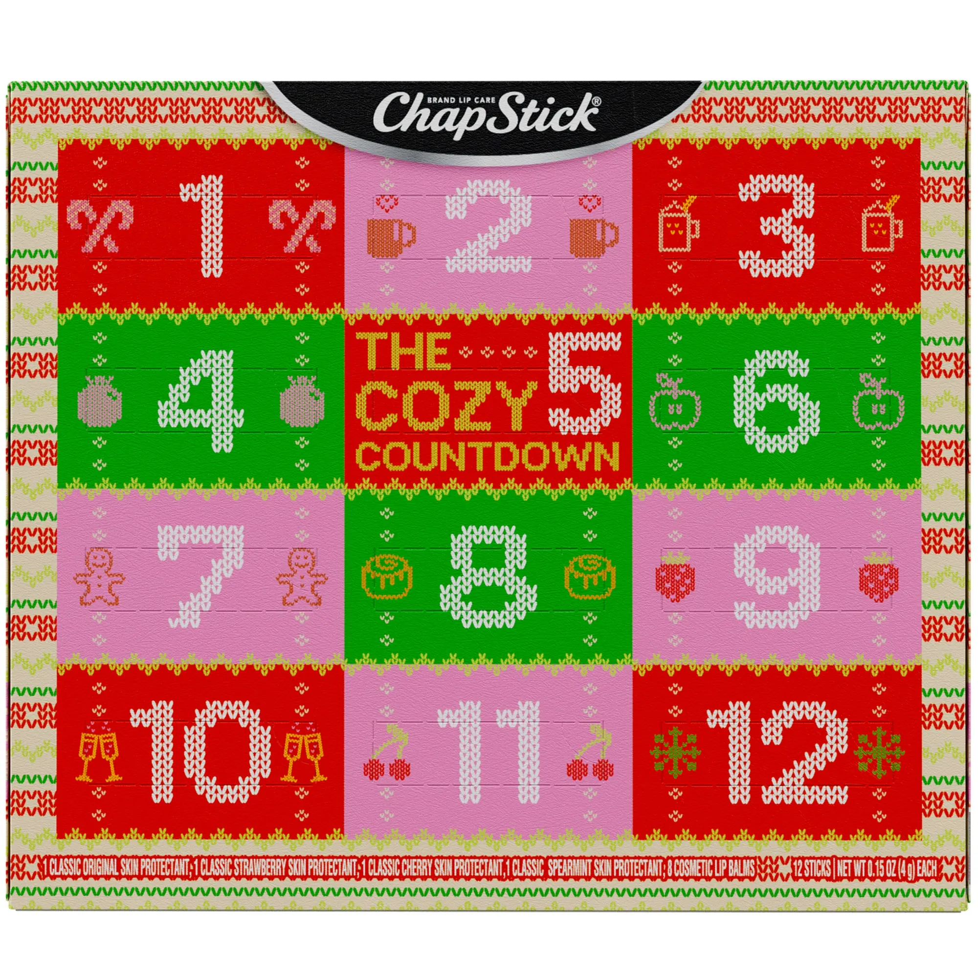 ChapStick Cozy Countdown Holiday Lip Balms 12-Pack, Advent Calendar Gift ChapStick Cozy Countdown Holiday Lip Balms 12-Pack, Advent Calendar Gift
