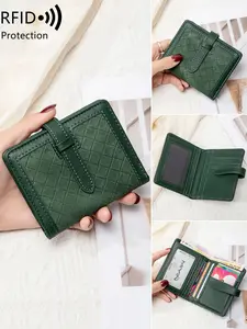Ladies' ultra-thin RFID blocking wallet, Rfid blocking purse, RFID Protected Wallet, secure snap closure, multiple card slots and ID windows, compact lightweight for daily use, work, office - gift for anniversaries, birthdays