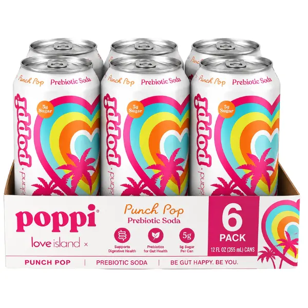 poppi Punch Pop Prebiotic Soda – 12 fl oz Single Can, Refreshing Fruit Punch Flavor