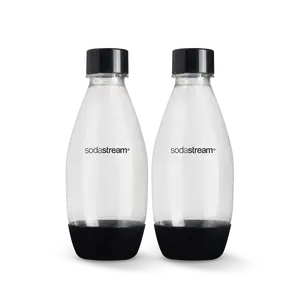 SodaStream 0.5L Slim Dishwasher Safe Bottles Twin Pack - Black