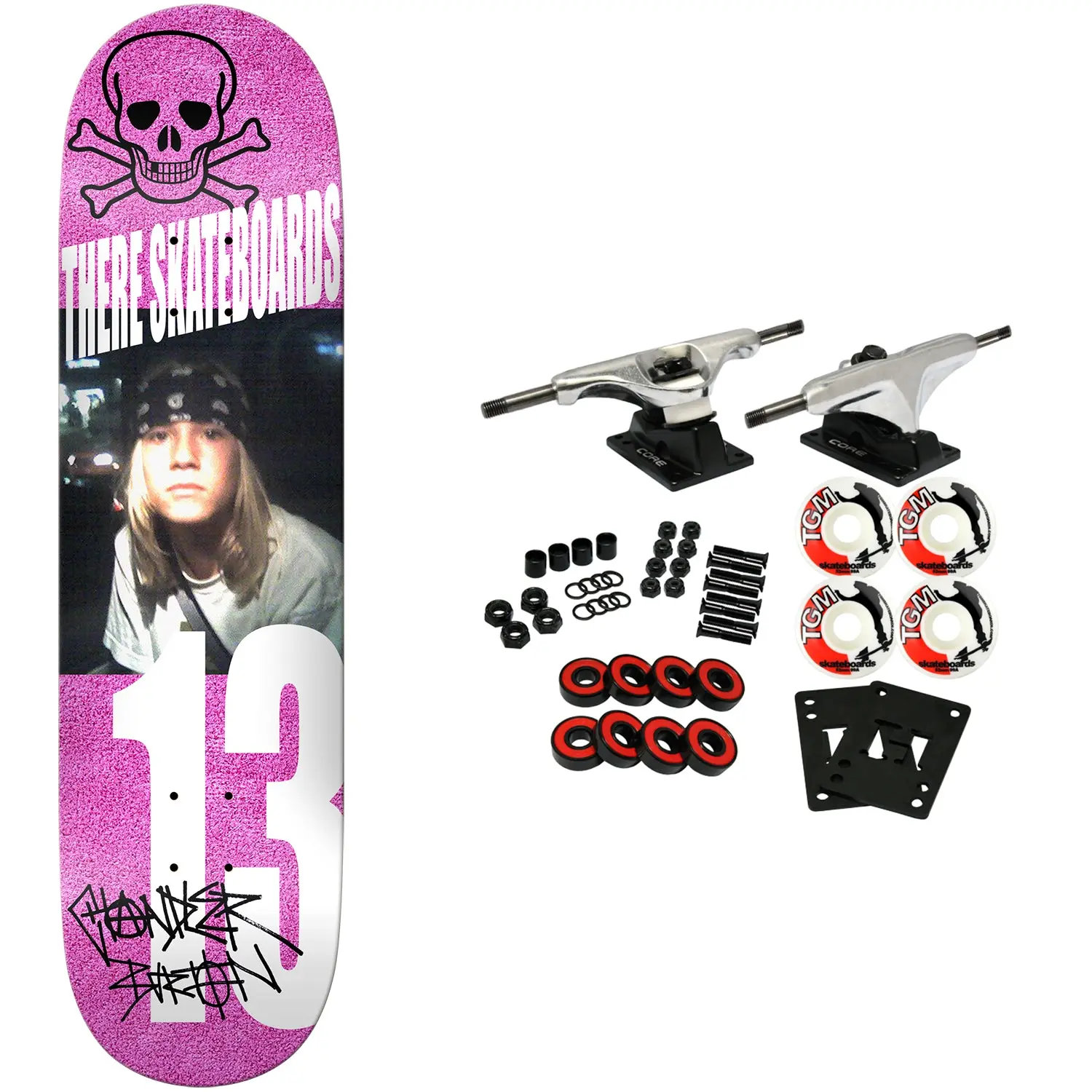 There Skateboard Complete Chandler Burton 13 Pink 8.5" x 31.85"