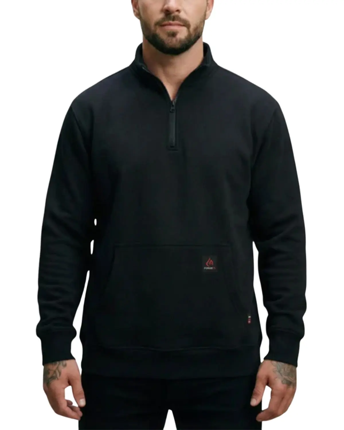 Forge Workwear Men's Men'S Fr 1/4 Zip Work Pullover Sweater - Mfrqzhdy-3-Blk