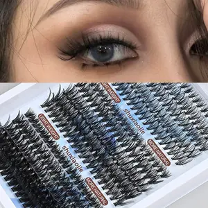 Cross-Border False Eyelashes, European Style Segmented D Curl Dense Stem, Basf Fiber 30D 40D 60D Single Cluster Eye Lashes