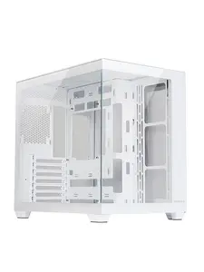 DIY Tempered Glass Mid Tower Gaming PC CASE with ATX/M-ATX/Mini-ITX motherboard compatibility - White