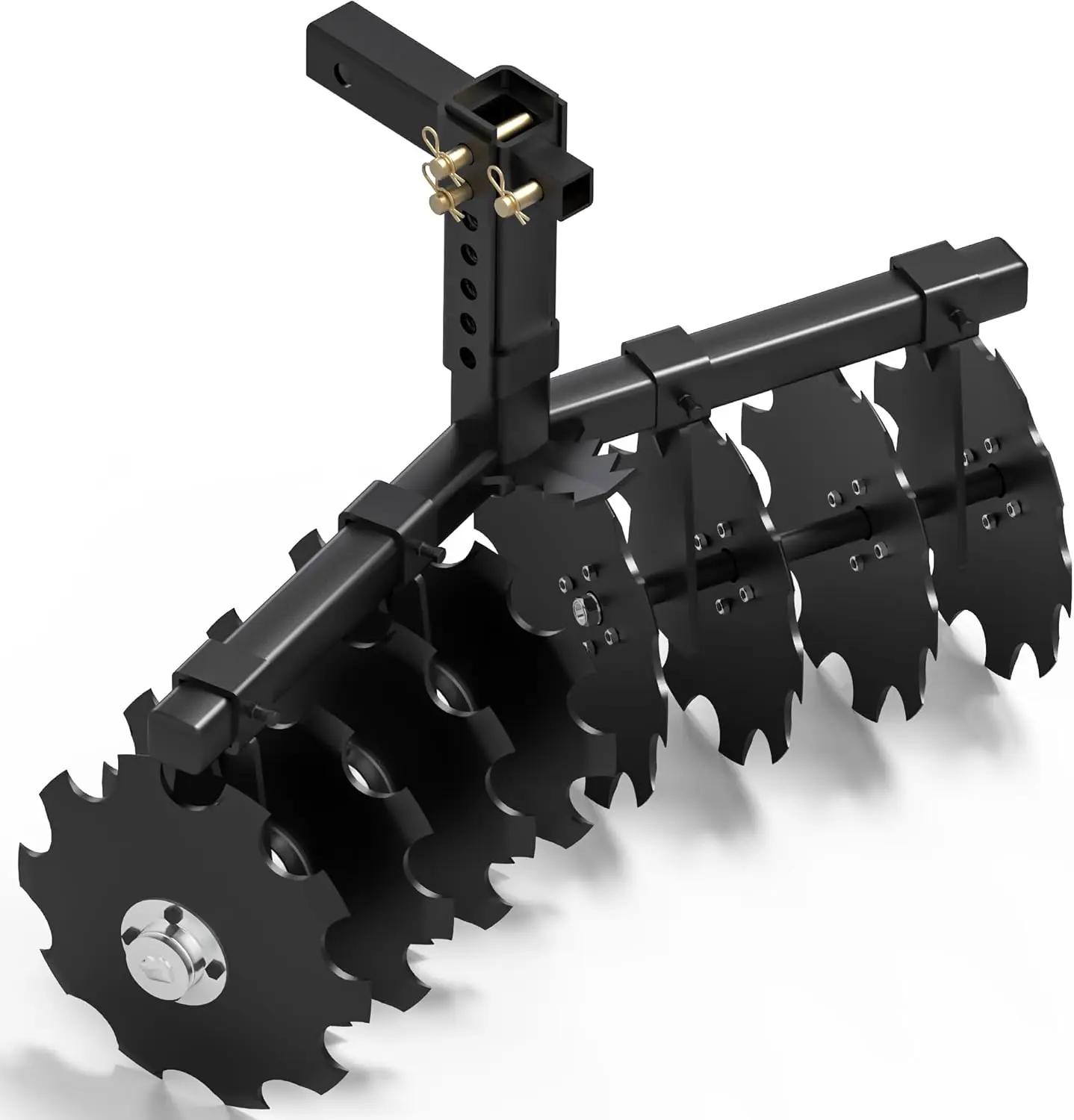 OEDRO 32" Cut Width Disc Plow Harrow with Universal 2" Receiver Mount for ATV/UTV, Black