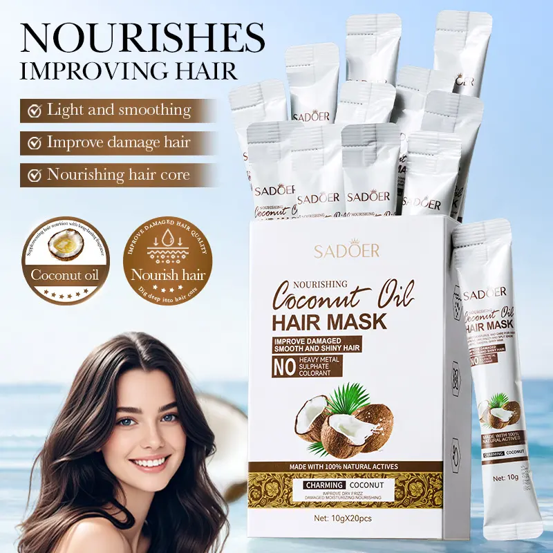 Coconut Oil Travel Hair & Body Care Set, Portable Stick Shampoo + Hair Mask + Shower Gel, Anti-Dandruff Oil Control Repair Damaged Hair Deep Cleansing Moisturizing Body Wash, 10g\*20pcs Single Use Sachet, Travel Mini Disposable Hair Bath Kit