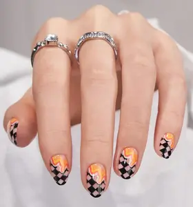 Wave Chess Tokyo Racing Press On Nails